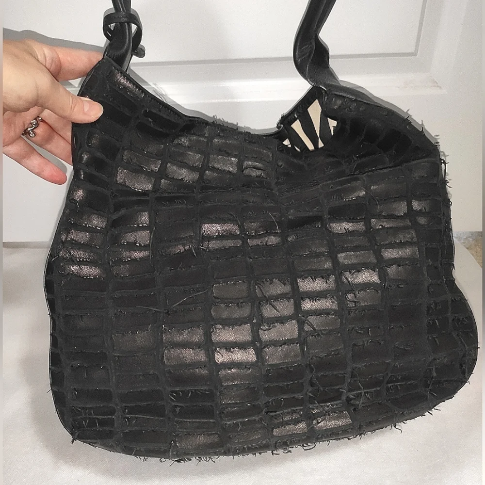 DESMO Large Croc Effect Leather Carrie Hobo
